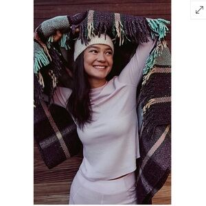 Free People Blue Long Sleeve Tee